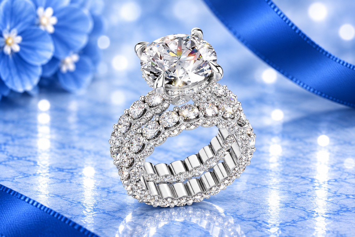 Moissanite wedding bands