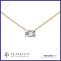 Emerald Cut Lab Grown Diamond Bezel Pendant Necklace with Chain