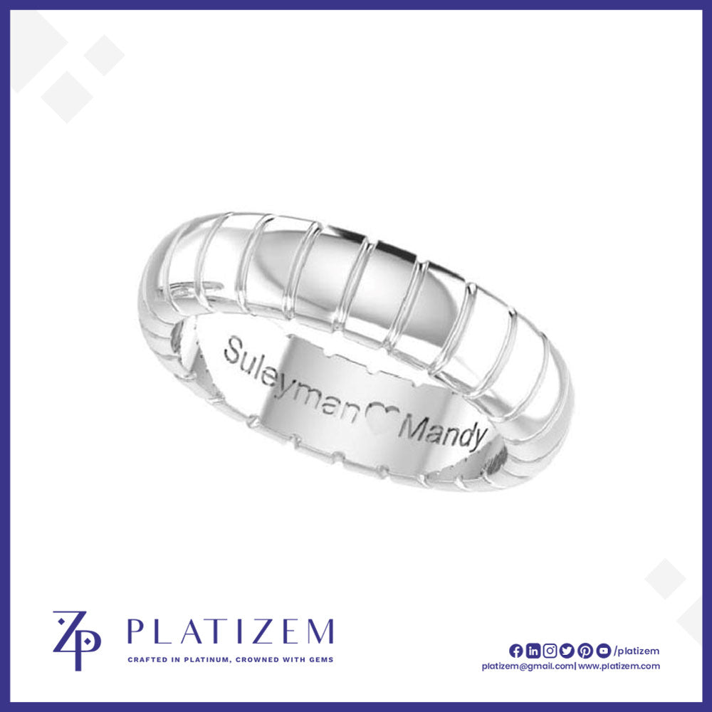 Segmented Dome Band Ring with Custom Engraving