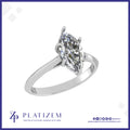Marquise Diamond Solitaire Ring with Tapered Band for Women