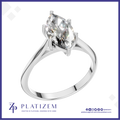 Marquise Diamond Solitaire Ring with Tapered Band for Women