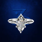 Marquise Diamond Solitaire Ring with Tapered Band for Women