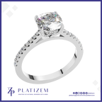 2 Carat Cushion Diamond Pave Engagement Ring for Women