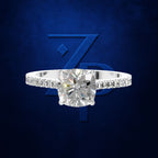 2 Carat Cushion Diamond Pave Engagement Ring for Women
