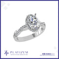 Oval Halo Twisted Shank Engagement Ring for Women