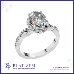 Oval Halo Twisted Shank Engagement Ring for Women