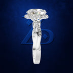 Oval Halo Twisted Shank Engagement Ring for Women