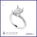 3 Carat Radiant Cut Diamond Hidden Halo Engagement Ring for Women