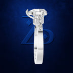 Round Diamond Ring with Marquise Cluster Shoulders for Women