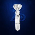 Round Solitaire Diamond Ring with Hidden Halo for Women