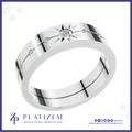 Platinum Star Diamond Band with Bezel Set Round Stones