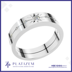 Platinum Star Diamond Band with Bezel Set Round Stones