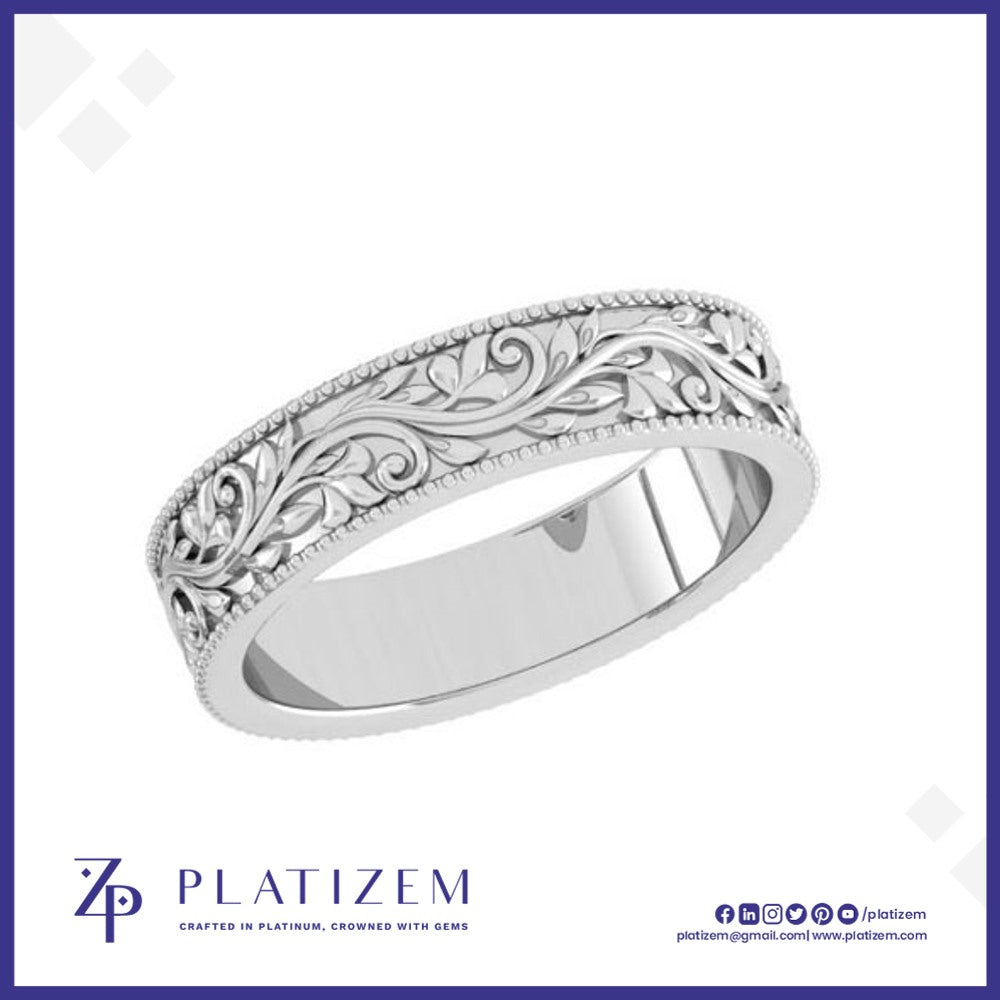 Vintage Filigree Vine Wedding Band for Women