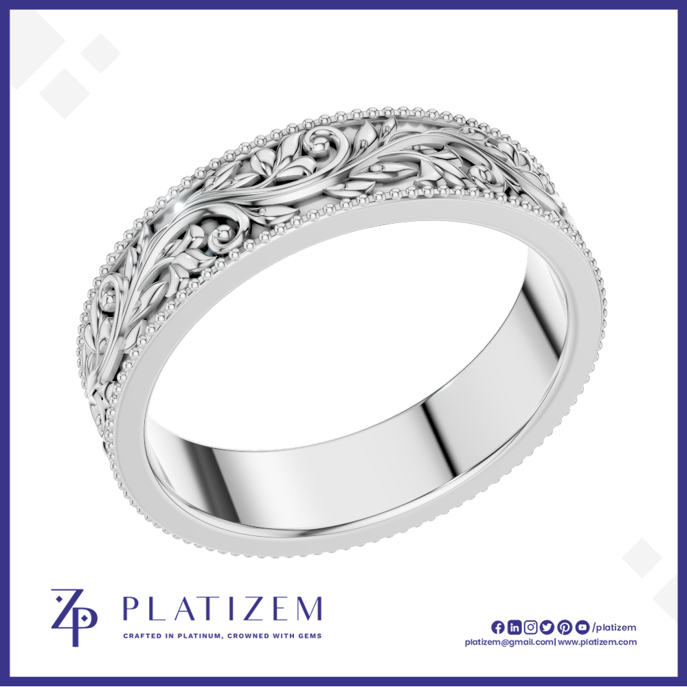 Vintage Filigree Vine Wedding Band for Women