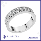 Vintage Filigree Vine Wedding Band for Women