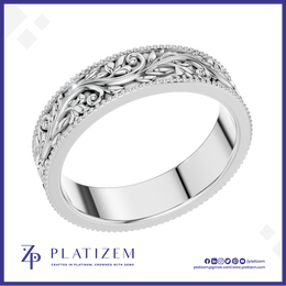 Vintage Filigree Vine Wedding Band for Women