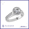 1 Carat Lab Grown Diamond Halo Engagement Ring for Women