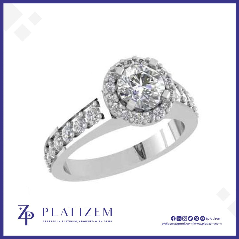 1 Carat Lab Grown Diamond Halo Engagement Ring for Women