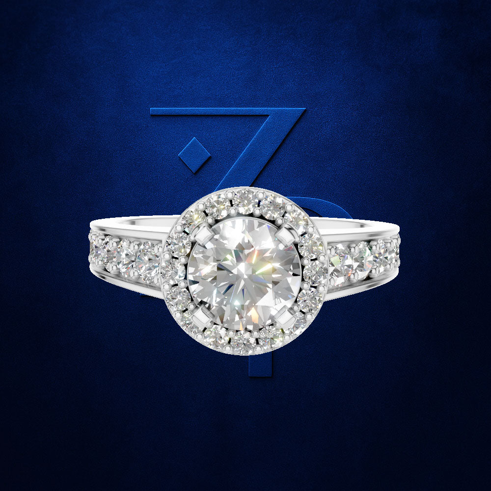 1 Carat Lab Grown Diamond Halo Engagement Ring for Women