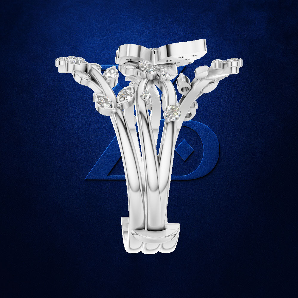 Butterfly and Vine Diamond Ring for Women