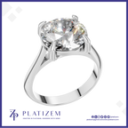 3 Carat Round Cut Lab Grown Diamond Ring