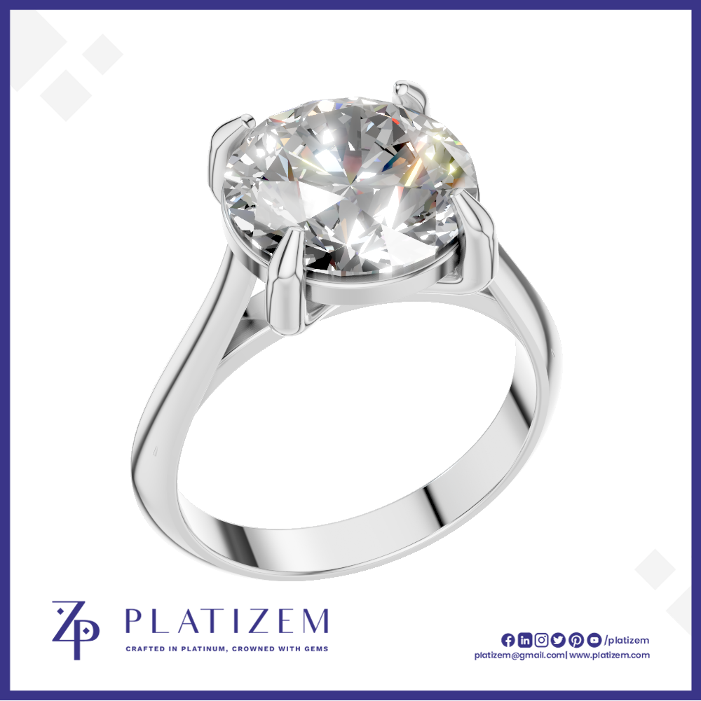 3 Carat Round Cut Lab Grown Diamond Ring