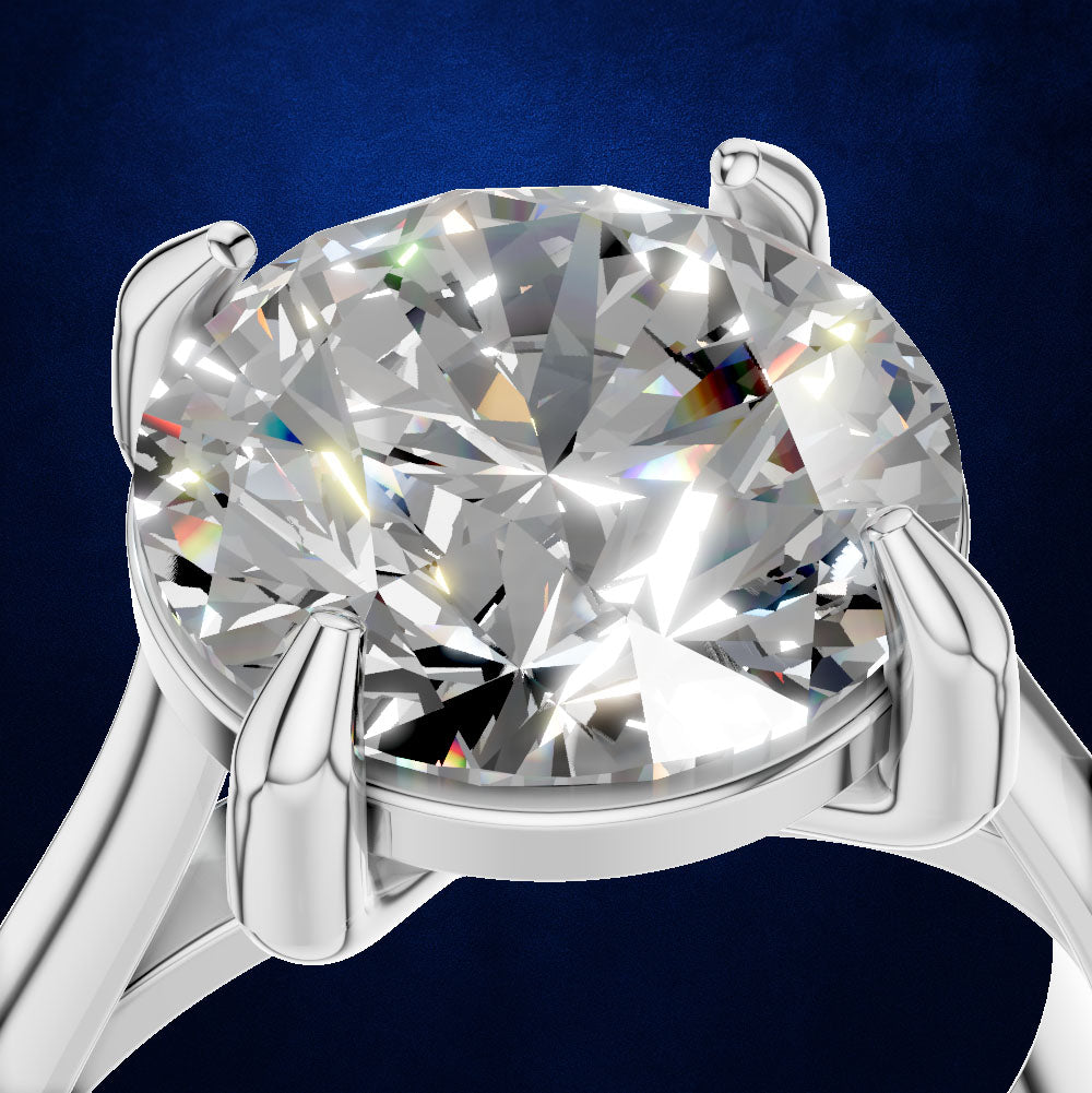3 Carat Round Cut Lab Grown Diamond Ring