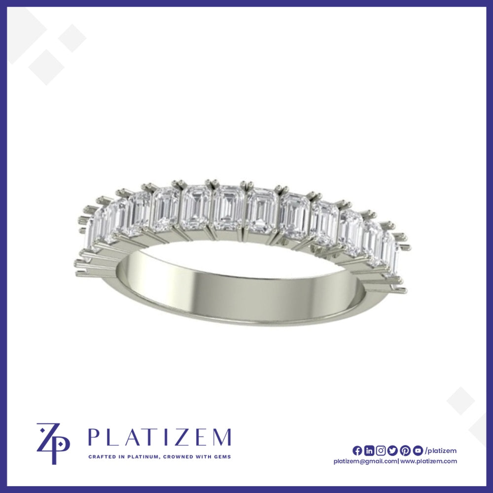 Emerald Cut Diamond Eternity Band with Individually Pronged Stones