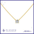 Round Diamond Solitaire Pendant Necklace for Women
