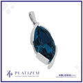 Marquise London Blue Topaz Pendant with East West Bezel Setting