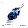 Marquise London Blue Topaz Pendant with East West Bezel Setting
