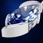 Marquise London Blue Topaz Pendant with East West Bezel Setting