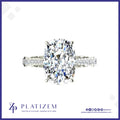 Cushion Cut Diamond Ring with Graduated Pave Shank for Women