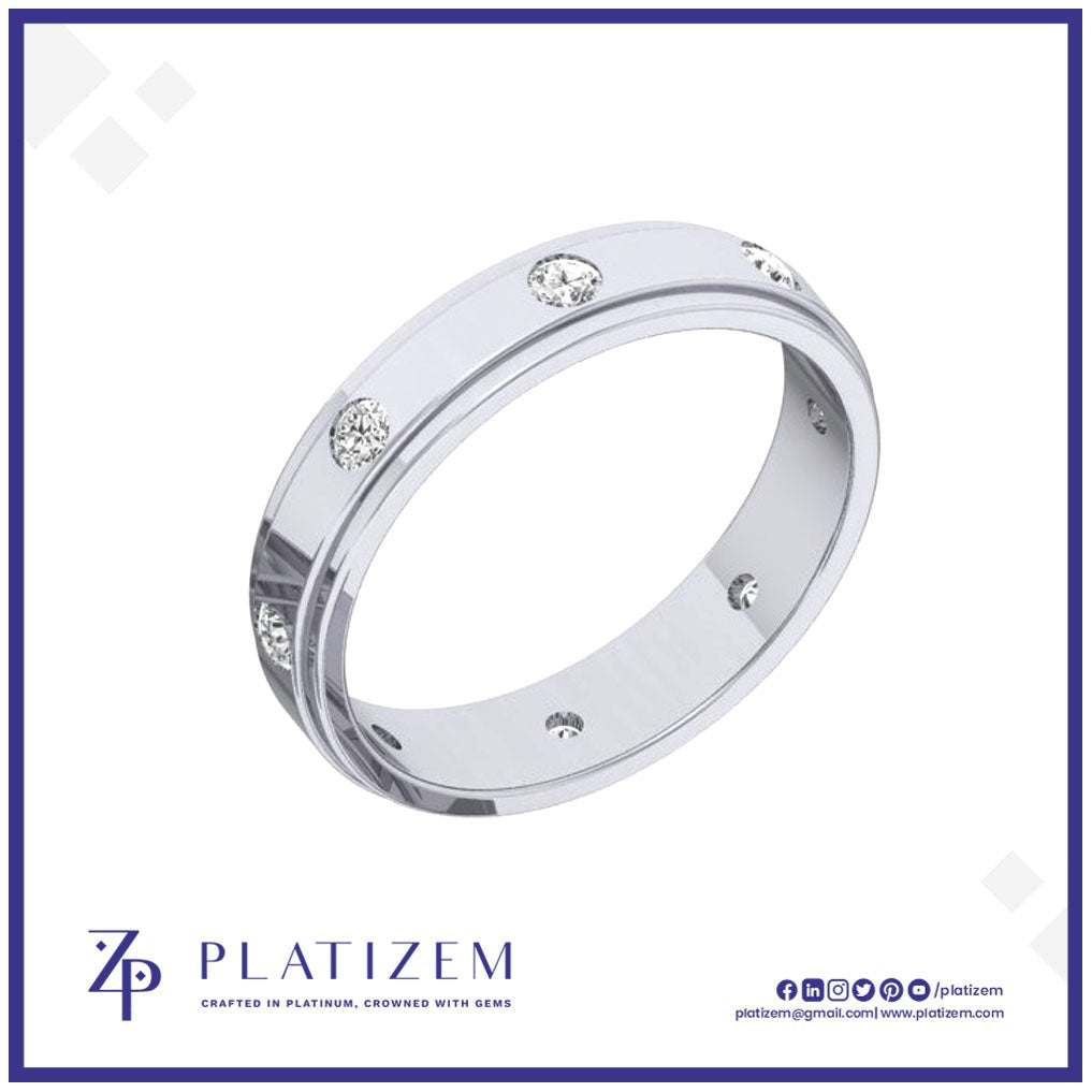Round Lab Grown Diamond Band with Flush Set Stones