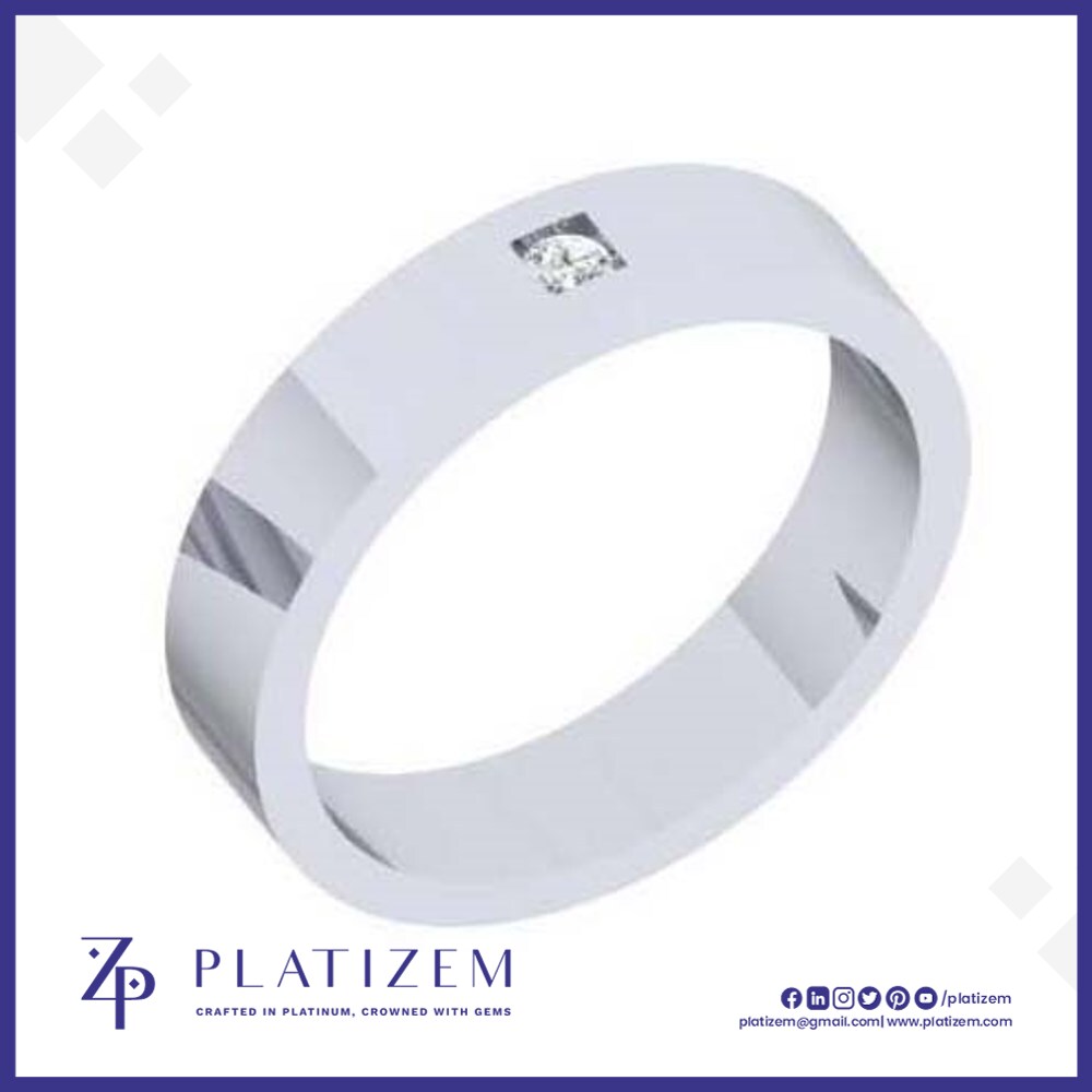 Mens Beveled Edge Diamond Wedding Band