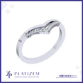 Chevron Diamond Ring Lined with Round Diamonds in a V Shaped Curve