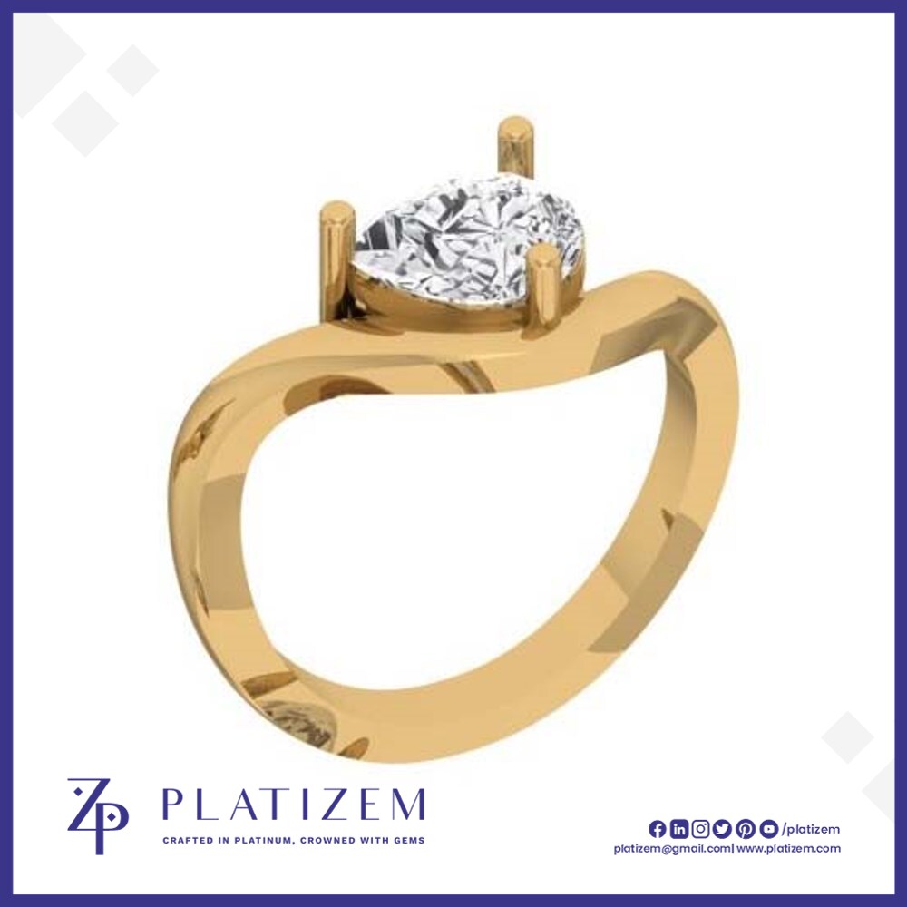 1 Carat Pear Diamond Twist Ring for Women