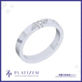 Bezel Set Diamond Band with Angled Facets and Engraved Script Detail