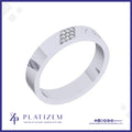 Round Diamond Cluster Band Featuring an Engraved Script Accent