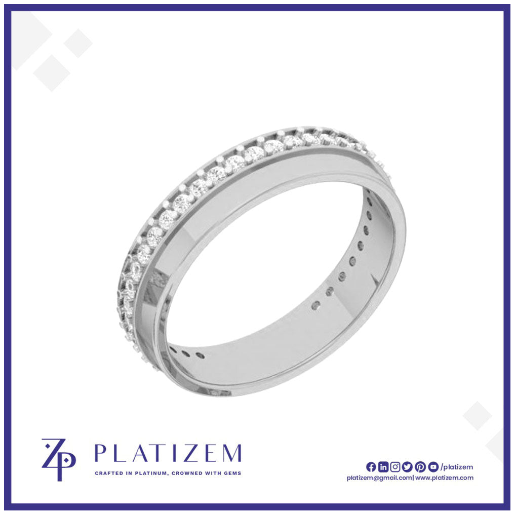 Round Lab Grown Diamond Eternity Band with Offset Row Setting