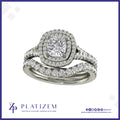Cushion Cut Lab Grown Diamond Double Halo Bridal Ring Set