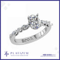 Oval Diamond Ring with Marquise Cluster Shoulders for Women