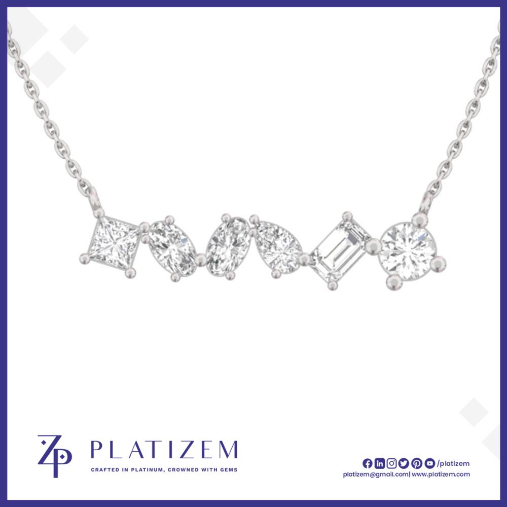 Mixed Shape Diamond Bar Necklace for Women