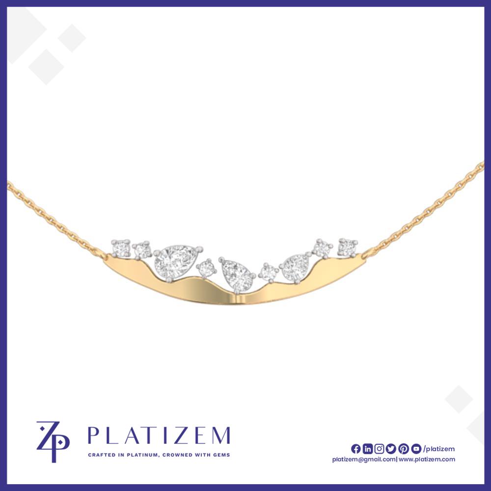 Curved Bar Lab Grown Diamond Necklace for Women