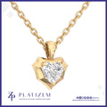 Heart Shaped Diamond Solitaire Pendant