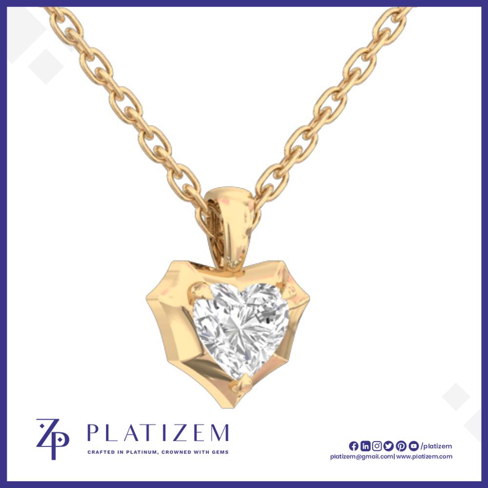 Heart Shaped Diamond Solitaire Pendant