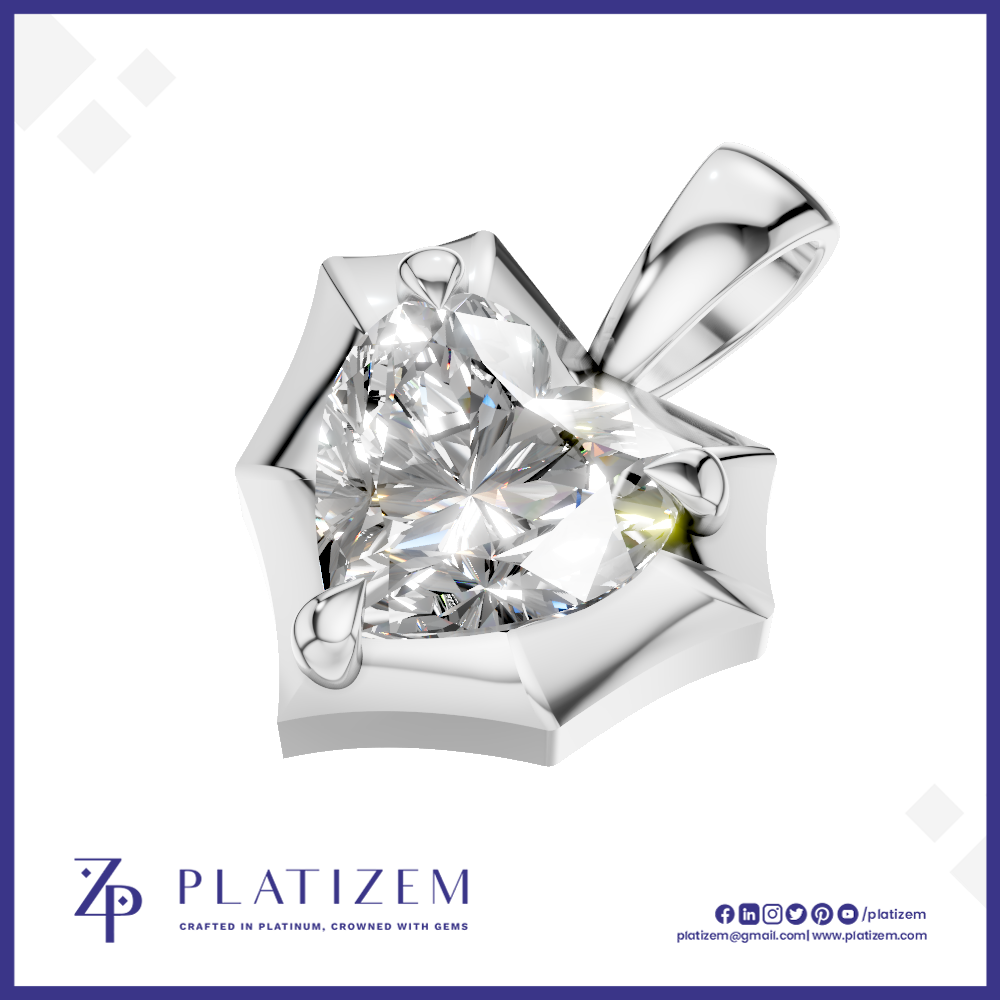 Heart Shaped Diamond Solitaire Pendant
