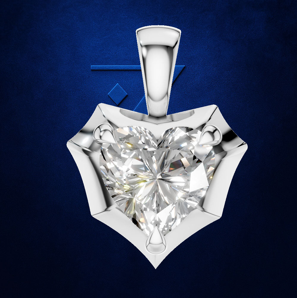Heart Shaped Diamond Solitaire Pendant