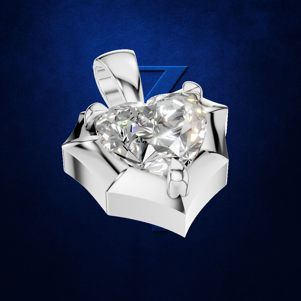 Heart Shaped Diamond Solitaire Pendant