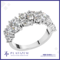Two Tone Multi Shape Diamond Cluster Ring